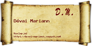 Dévai Mariann névjegykártya