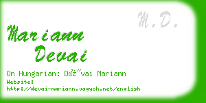 mariann devai business card